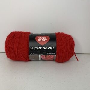Red Heart Super Saver Yarn – Cherry Red – 100% Acrylic – New Skein